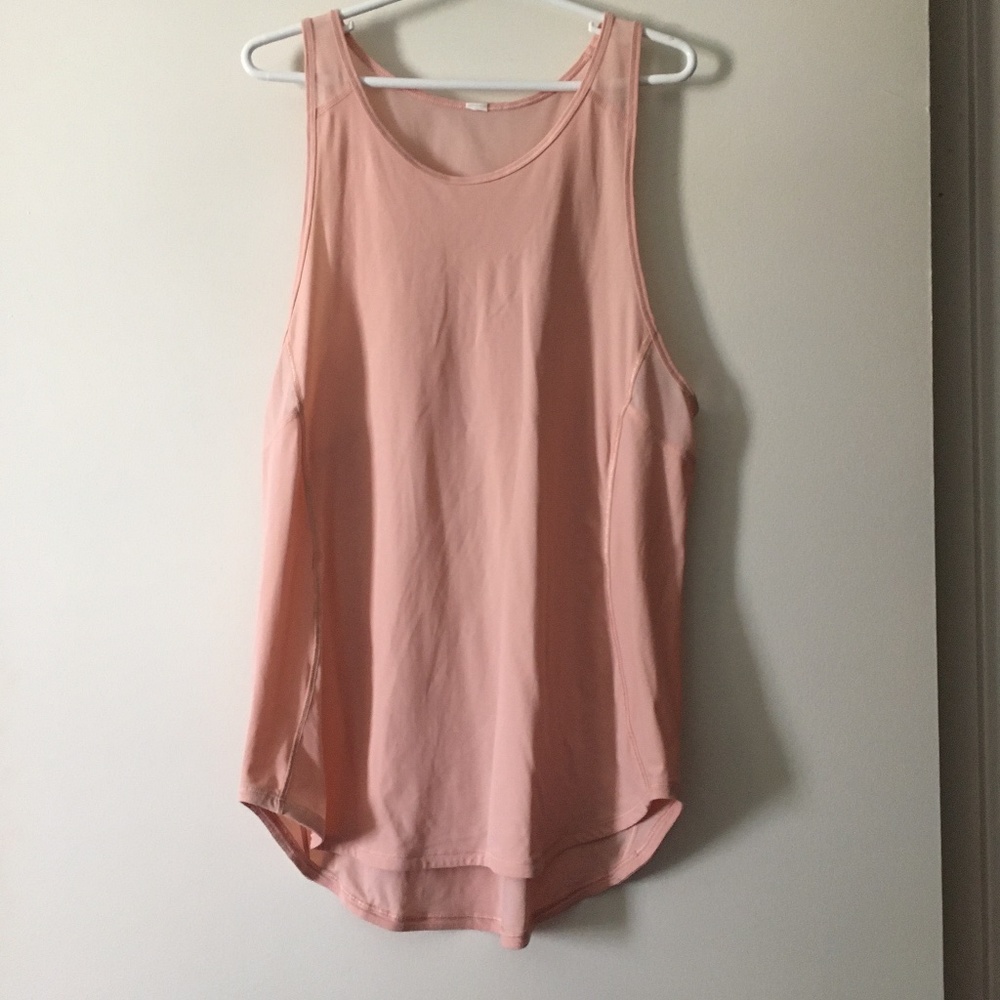 LULULEMON Pink Silky Mesh Inserts Tank XS